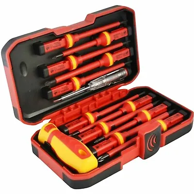 13pc VDE Insulated Screwdriver Pozi Philips Flat Interchangeable Insulated Tools • £17.49
