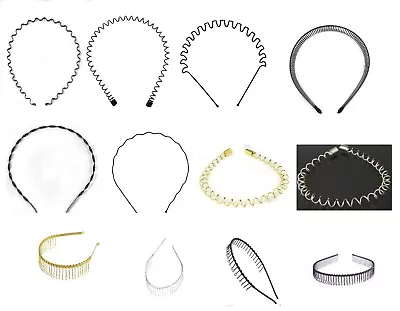 £2.45 • Buy Metal Alice Hairband Headband Slim Wire Teeth Comb Sports Headband Hair Band