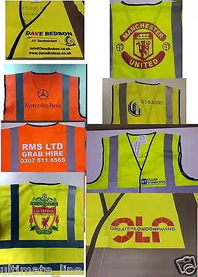 Personalise Printed Hi Vis Safety Vest Logo Text Print Event Business Reflective • £10.47