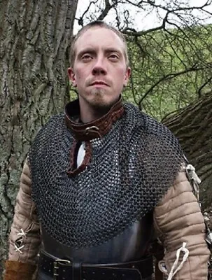 Round Riveted Solution Point Chain Mail Mantle Knight Armor Chain Mail Shirt  • $97.75