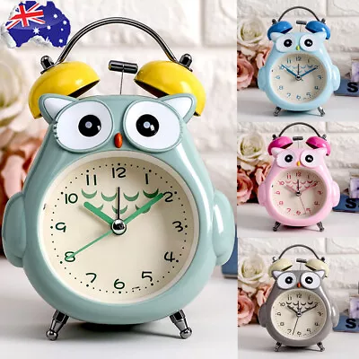 Kids Alarm Clock Cute Owl Loud Bell Analog Alarm Clock Desk Clock W/ Backlights • $18.95