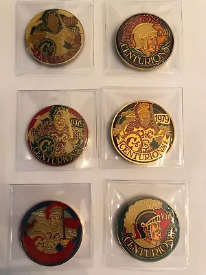 6 Krew Cloisonne New Orleans MardiGras Carnival CENTURIONS 1979 Doubloons '86-00 • $29