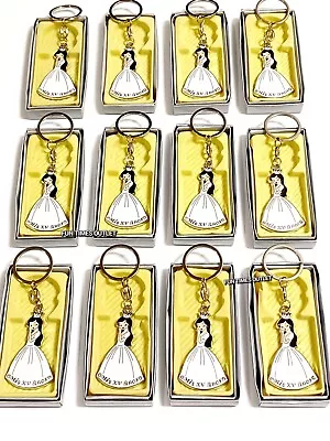 12 Mis 15 Quince Anos Keychain White Dress Quinceanera Favors Llaveros Recuerdos • $16.99