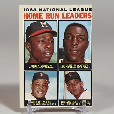 1964 Topps #0 1963 NL Home Run Leaders. Aaron/McCovey/Mays/Cepeda. VG/EX • $15