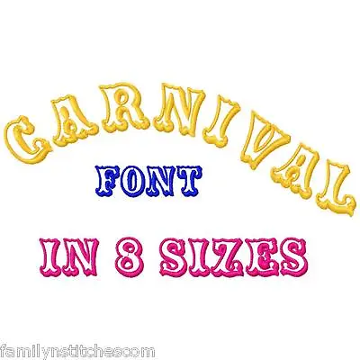 Carnival Font Machine Embroidery Designs CD 82 ABC123 In 6 Sizes Plus Appliques • $12.99