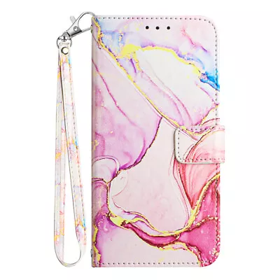 For Motorola G84 5G G73 G72 G62 G54 G42 G34 Marbleized Leather Wallet Phone Case • $8.88