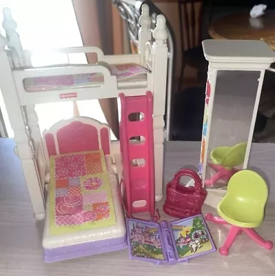 Fisher Price Loving Family Kids' Bedroom Set Bunk Bed Revolving Tower Chair • $20