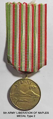 JR039-5th Army Commemorative Medal Naples Italy 1943 Type 2 • $25