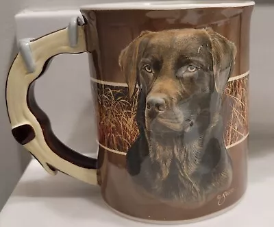 NEW Vintage WILD WINGS CHOCOLATE LAB LOYAL COFFEE MUG 3D Embossed Dog 2011 Storm • $16.99