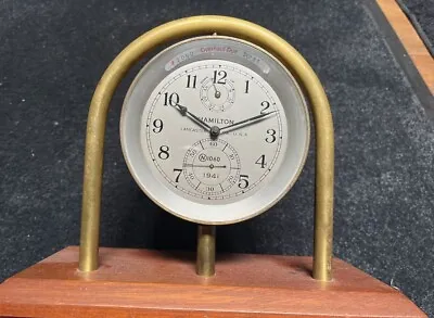 $1349.10 • Buy 1941 Vintage Hamilton WWII Chronometer Gimbal Deck Clock - MISSING KEYS