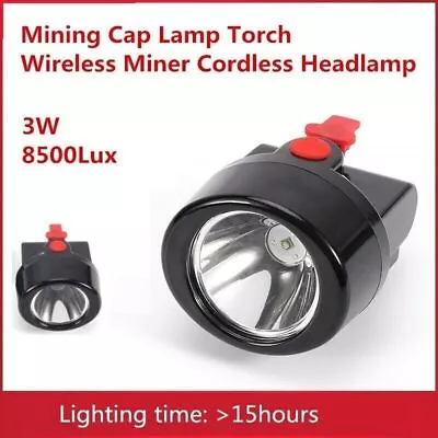 3W Mining Cap Lamp Torch Wireless Miner Cordless Headlamp 8500LUX LED Light • $28.73