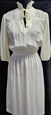 80s Lightweight Cream Dress Chipper California • $21.59