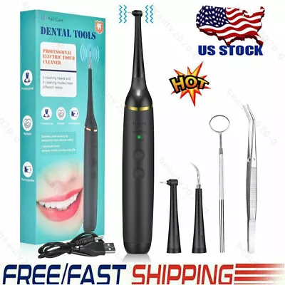 $8.35 • Buy Electric Ultrasonic Dental Calculus Remover Tartar Scaler Scraper Tooth Cleaner