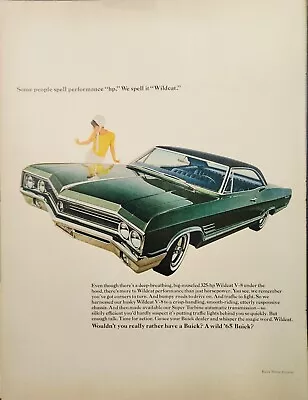 1965 Buick Wildcat Print Ad Vintage Ephemera Art Performance HP • $18.99