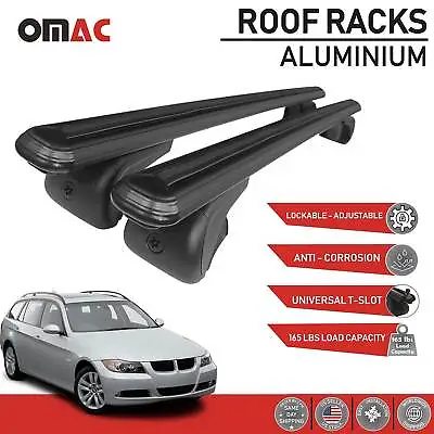 $109.90 • Buy Roof Rack Cross Bars Luggage Carrier Black For BMW 3 Series Wagon E91 2007-2010