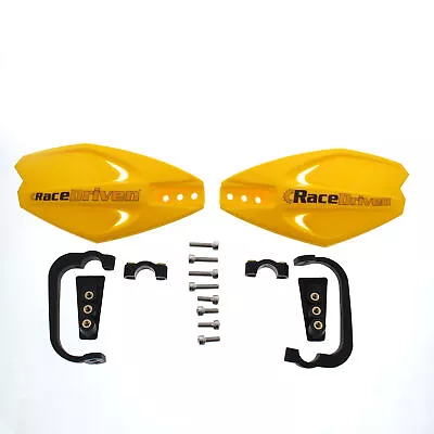 Race-Driven Universal Motocross MX ATV Hand Guards Guard Handguards - Yellow • $30.95