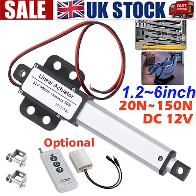 150N 30mm 50mm 100mm 150mm Micro Mini Linear Actuator Stroke Fast Speed DC 12V • £13.79