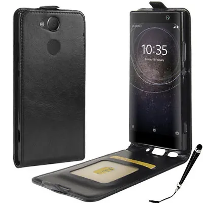 $9.99 • Buy SALE! Black Leather Flip Case Cover For Sony Xperia XA2 + Stylus