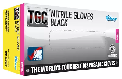 TGC Workgear Black Nitrile Gloves - 100pk - Small - 160001 • $35.95