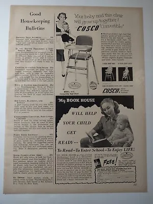 Vintage 1950s Print Ad Good Housekeeping Bulletins Adverts Cosco High Chair • $9.51