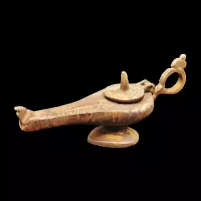 Rare Unique Solid Antique Roman Ancient Egyptian Bronze Oil Lamp 2nd Century AD • £62.73