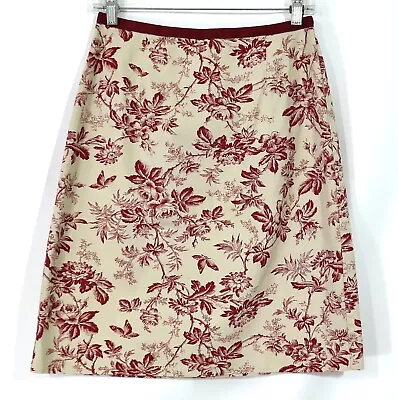 Eddie Bauer Red Toile Skirt Size 6 • $14.99