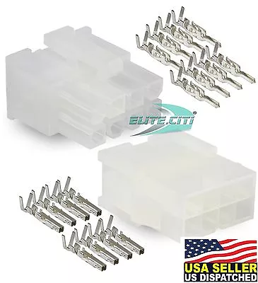 Molex 8-Pin Housing Wire Connector - (8 Circuit) 13A W/18-24 AWG - Mini-Fit Jr • $9.35