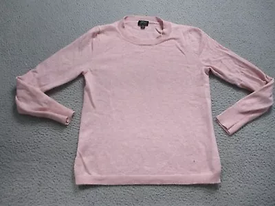 J Crew Sweater Womens Medium 100% Cashmere Pink Long Sleeve Pullover City • $13.99