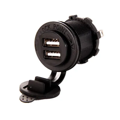 Car Cigarette Lighter Socket DC 12V Dual USB Charger Power Adapter Outlet 2.1A • $8.17