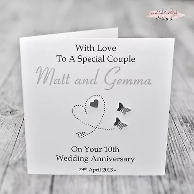 £4 • Buy Personalised Tin 10th Wedding Anniversary Card
