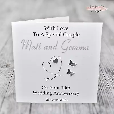 Personalised Tin 10th Wedding Anniversary Card • £4