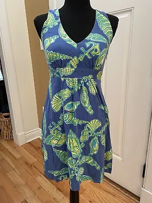 Lilly Pulitzer Fallin In Love Silk Dress Women’s Size Small Blue/Green Seashell • $17.50