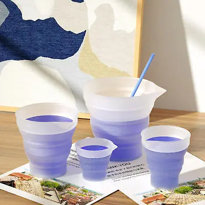 Silicone Measuring Cup Resin Mixing Cups Collapsible Measurement Spoon • $6.91