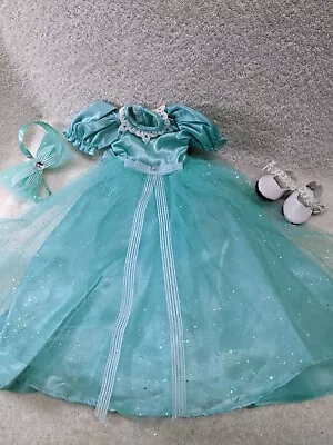 14  Baby Doll Clothes Turquoise Dress With Matching Now And White Shoes AFW • $12.99