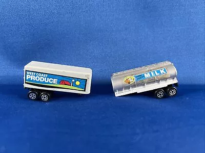 1989 Micro Machines West Coast Produce Milk Semi Box Truck Container Trailer Lot • $11.99