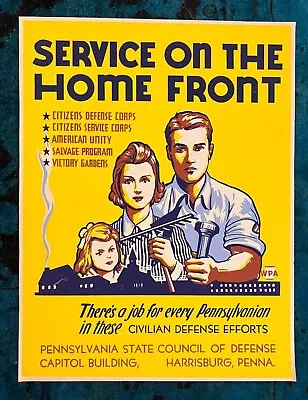 WWII WW2 Original War Poster WPA Service Home Front Civil Defense Victory Garden • $1975