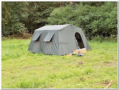 Military Army Outdoor Large BaseCamp Tent Shelter 6 Person - Olive - Factory New • $399.99