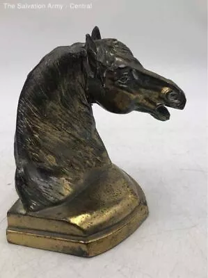 Vintage Gold Brass Free Standing Decorative Horse Head Figure Bookend • $9.99