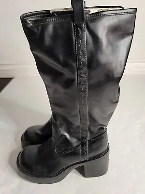 Candies Platform Boots 90's Y2K Chunky Black Mid Calf Boho  Size 7 M US • $166.20