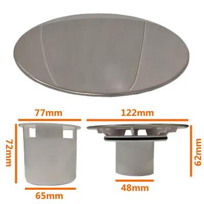 120mm Shower Drain Waste Replacement Chrome Cap/Tube/Sediment Cup For 90mm Waste • £18.95