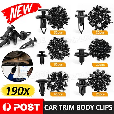 $10.85 • Buy 190x Car Body Trim Clips Fastener Rivet Retainer Bumper Panel Push Pin Kit Set
