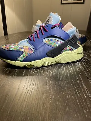 Men's Nike Air Huarache Crater Blue Multi-Color Woven Athletic Shoes Size 10 • $45.99