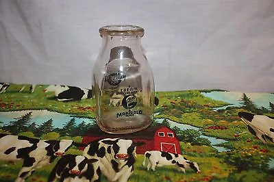 Vintage 1/2 Pint Square Marigold Dairy Products Glass Bottle • $9.99