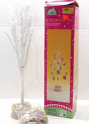 VTG Easter Tree Wood Egg Bunny Rabbit Ornaments W/Box 18  Light Up Never Used • $24.99