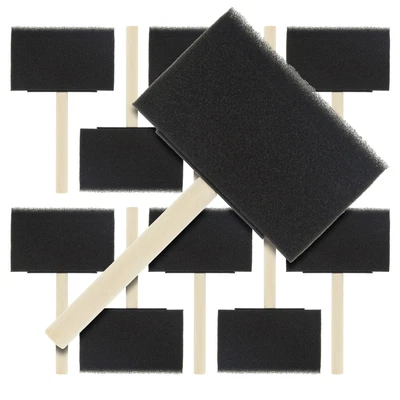 $9.99 • Buy US Art Supply 4  Foam Sponge Wood Handle Paint Brush Set 10pc Paint Acrylics