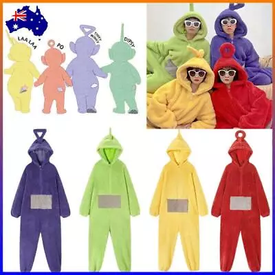 Adult Teletubbies Costume Disi Onesis Lala Cosplay Jumpsuit Pajama Carneval Suit • $36.99