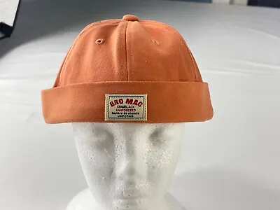 Bro Mac Brimless Docker Cap Hat Beanie Peach Orange Adjustable Strap • $12.82