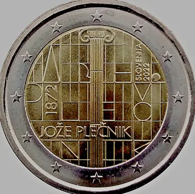 Slovenia Coin 2€ Euro 2022 Jose PlecniK 150y Birth Architect University 1872 • £4.44