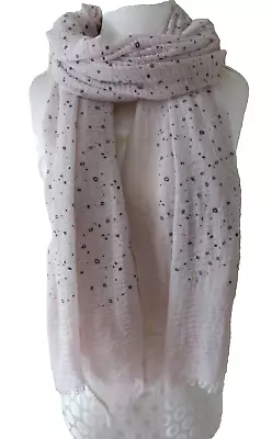 Viscose/polyester Spotted Champagne Coloured Long Lightweight Versatile Scarf • £2.99