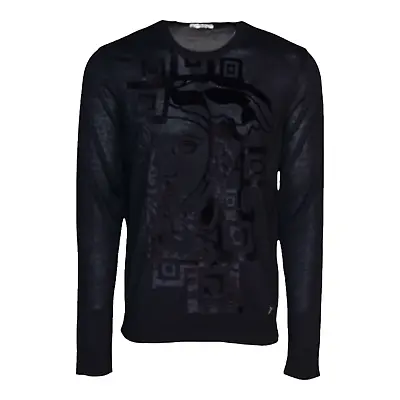 Versace Collection Men Flock Logo Sweater V700819VK00294 BLK - BRAND NEW W/O TAG • $299